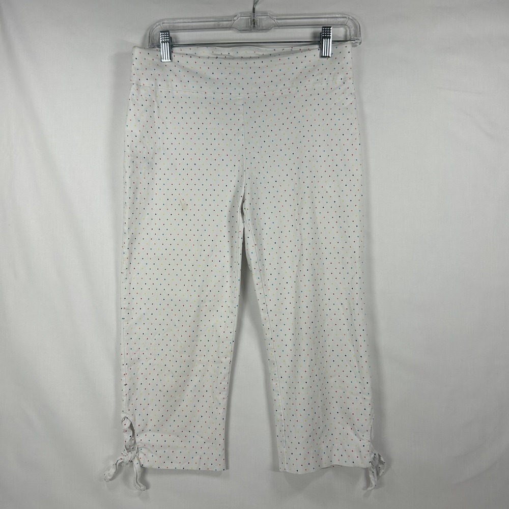 Counterparts White Multicolor Polka Dot Capri Pants Size 6P